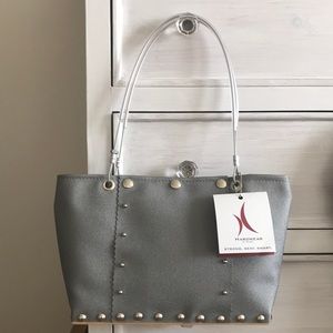 Silver leather bag